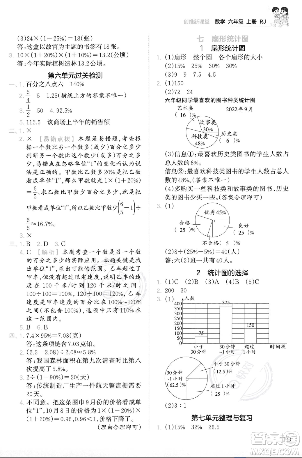 江西人民出版社2023年秋季王朝霞創(chuàng)維新課堂六年級上冊數(shù)學(xué)人教版答案