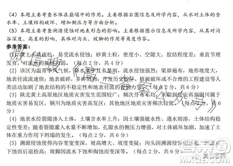 昆明市第一中學(xué)2024屆高中新課標(biāo)高三第一次摸底測(cè)試文科綜合答案