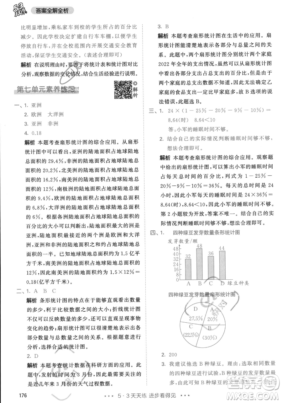教育科學出版社2023年秋53天天練六年級上冊數(shù)學人教版答案