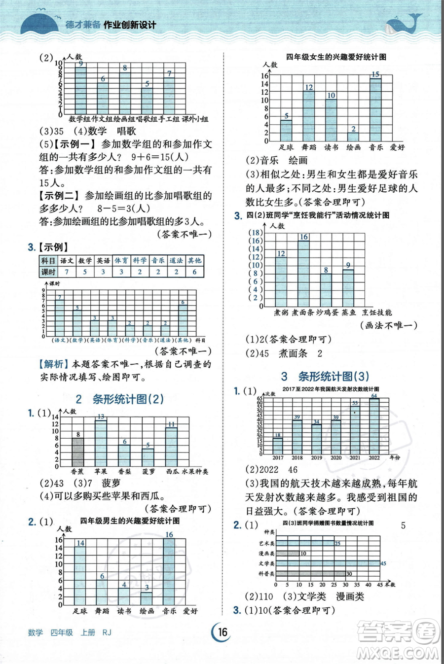 江西人民出版社2023年秋王朝霞德才兼?zhèn)渥鳂I(yè)創(chuàng)新設(shè)計四年級上冊數(shù)學人教版答案