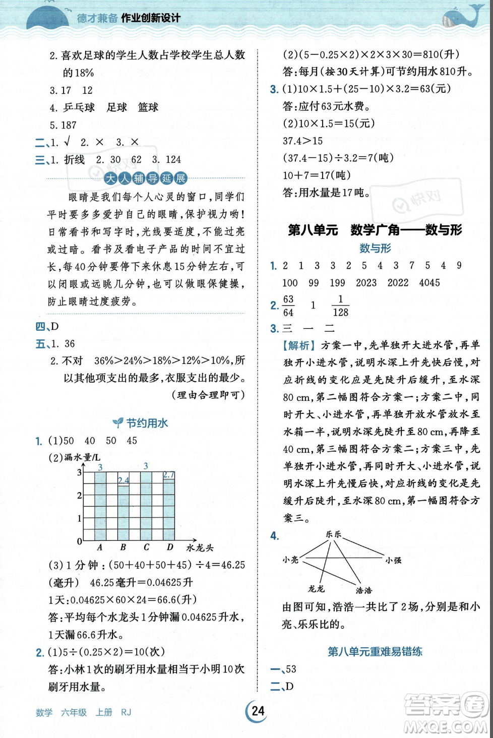 江西人民出版社2023年秋王朝霞德才兼?zhèn)渥鳂I(yè)創(chuàng)新設(shè)計(jì)六年級(jí)上冊(cè)數(shù)學(xué)人教版答案