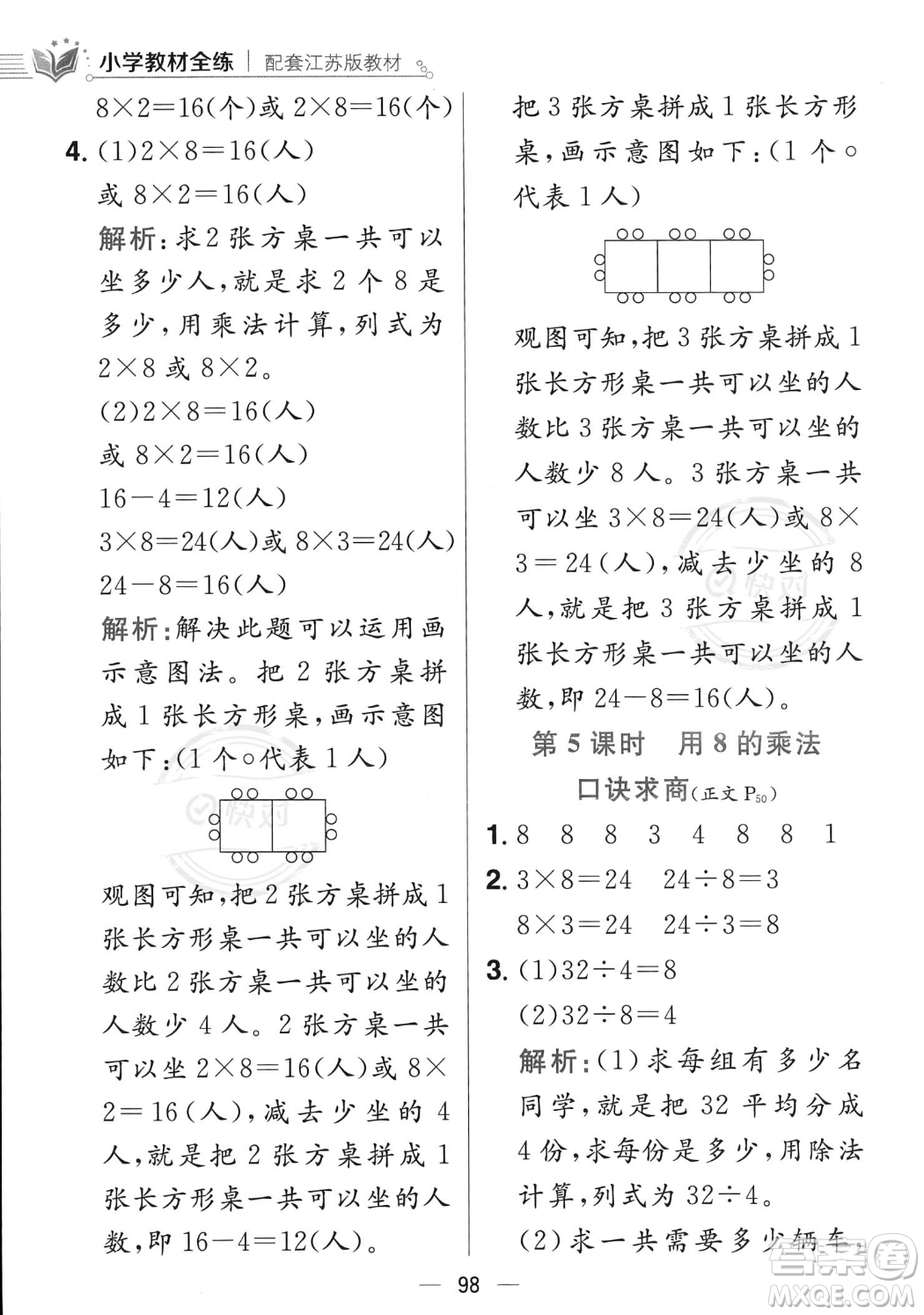 陜西人民教育出版社2023年秋小學(xué)教材全練二年級(jí)上冊(cè)數(shù)學(xué)江蘇版答案