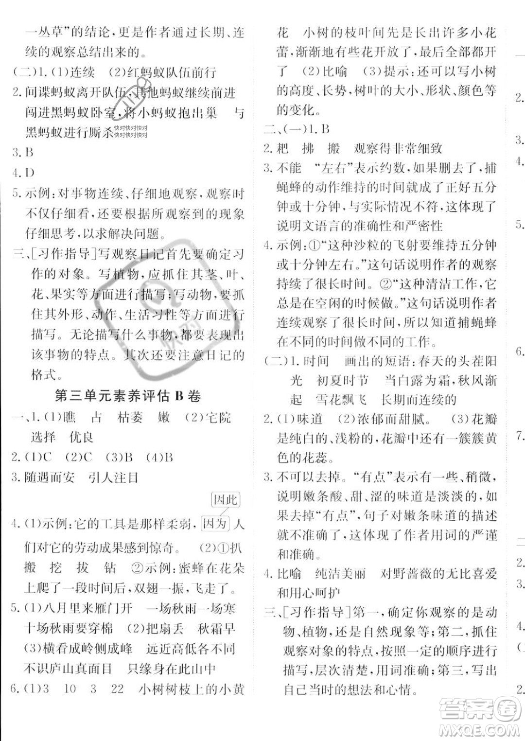 新疆青少年出版社2023年秋海淀單元測(cè)試AB卷四年級(jí)上冊(cè)語文人教版答案