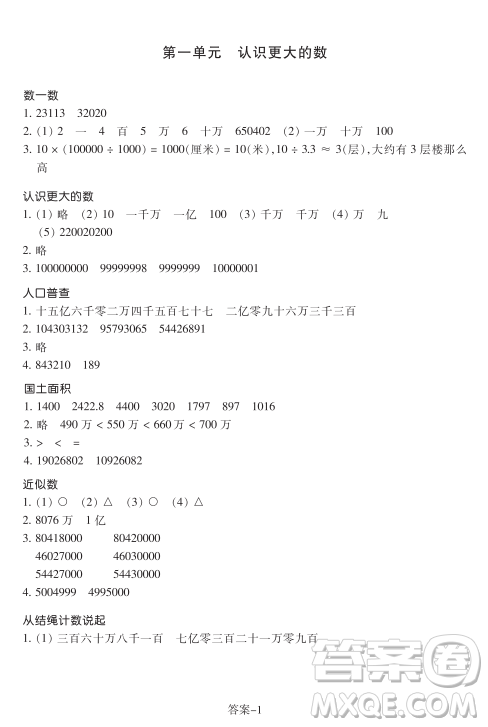 浙江少年兒童出版社2023年秋學(xué)評手冊四年級上冊數(shù)學(xué)B版答