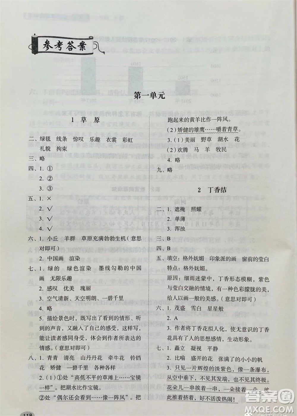 山東人民出版社2023年秋小學(xué)同步練習(xí)冊六年級語文上冊人教版參考答案