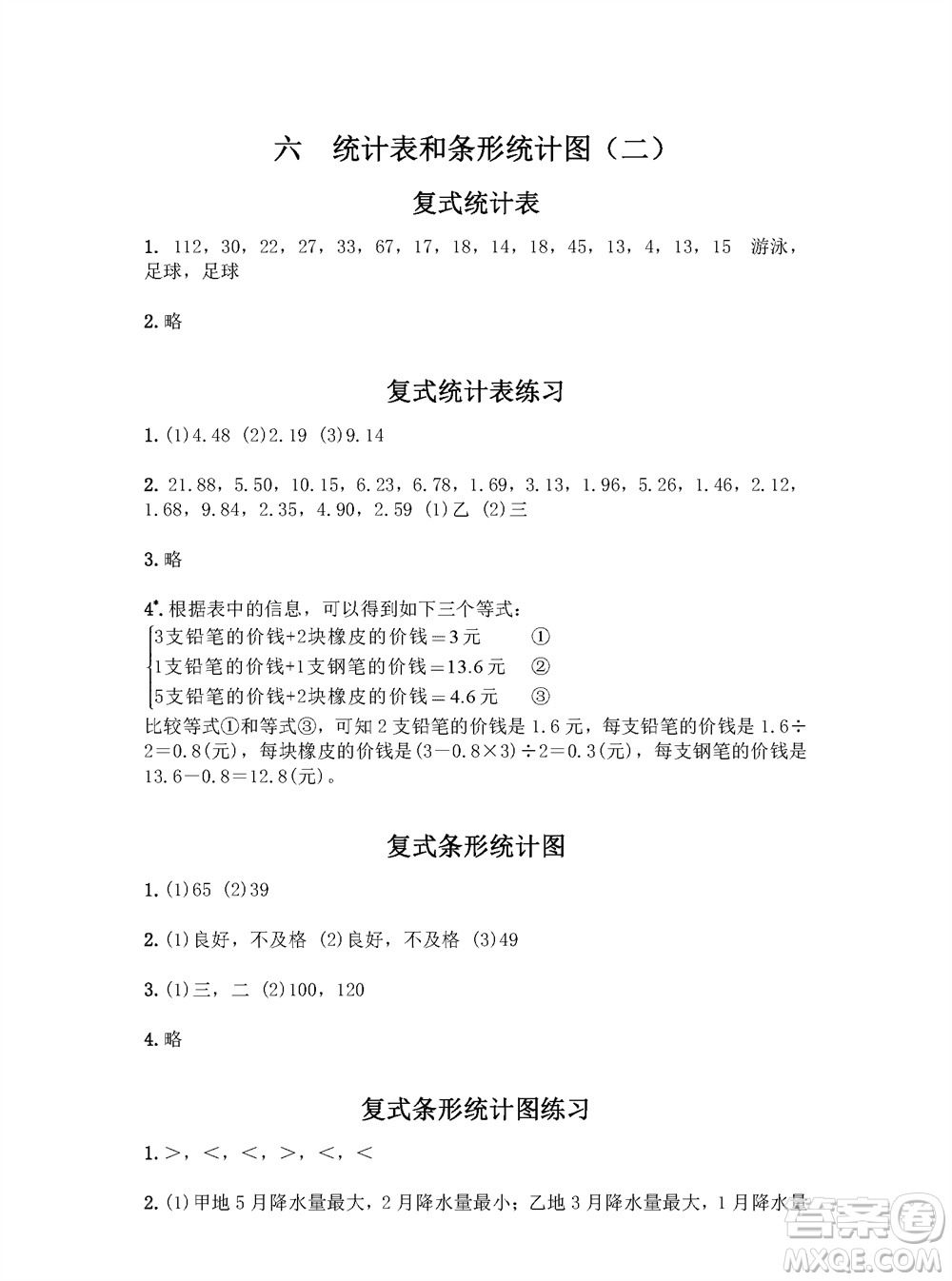 江蘇鳳凰教育出版社2023年秋練習(xí)與測試小學(xué)數(shù)學(xué)五年級上冊蘇教版參考答案