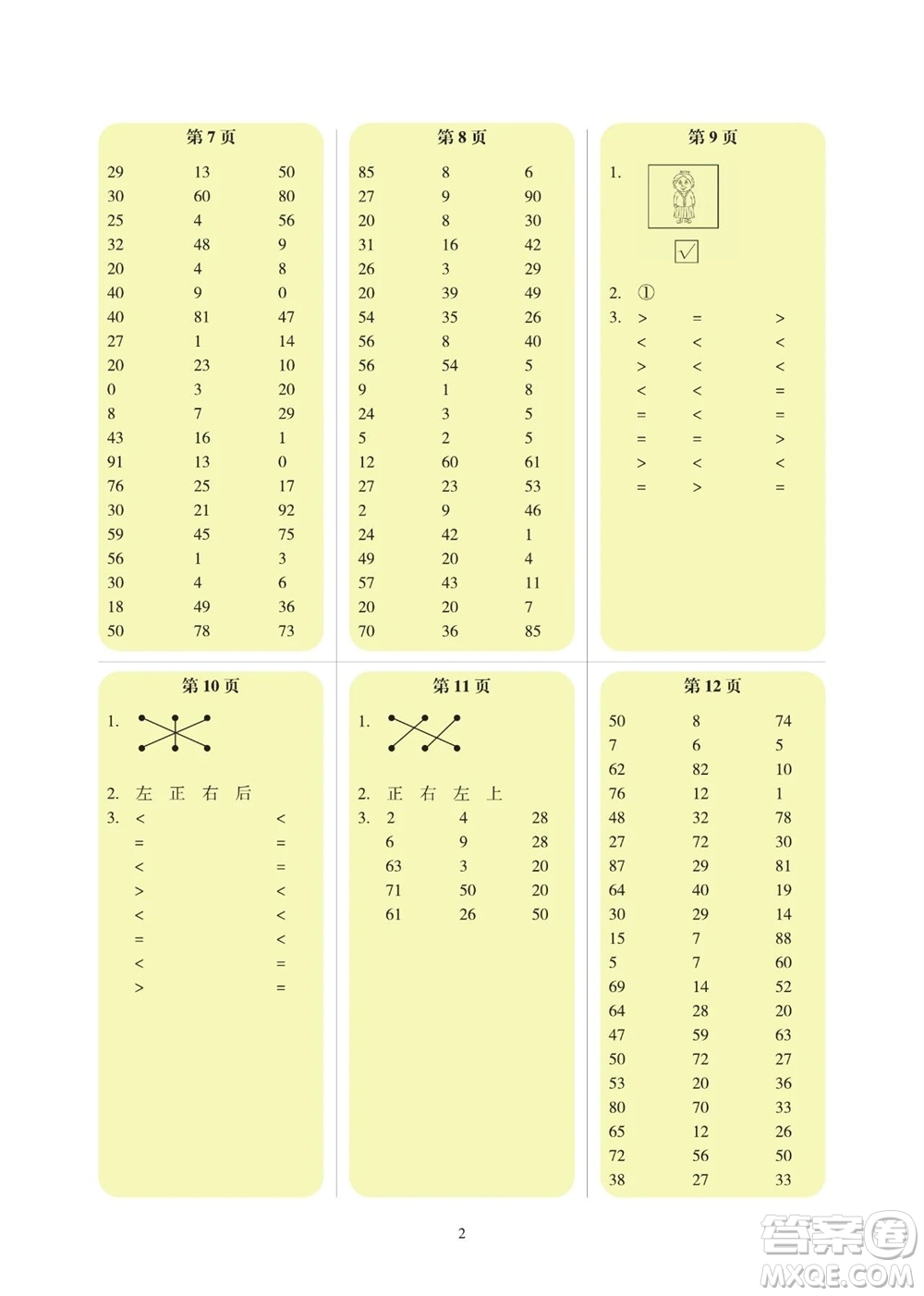 科學普及出版社2023年秋幫你學數(shù)學口算練習冊三年級上冊北師大版參考答案