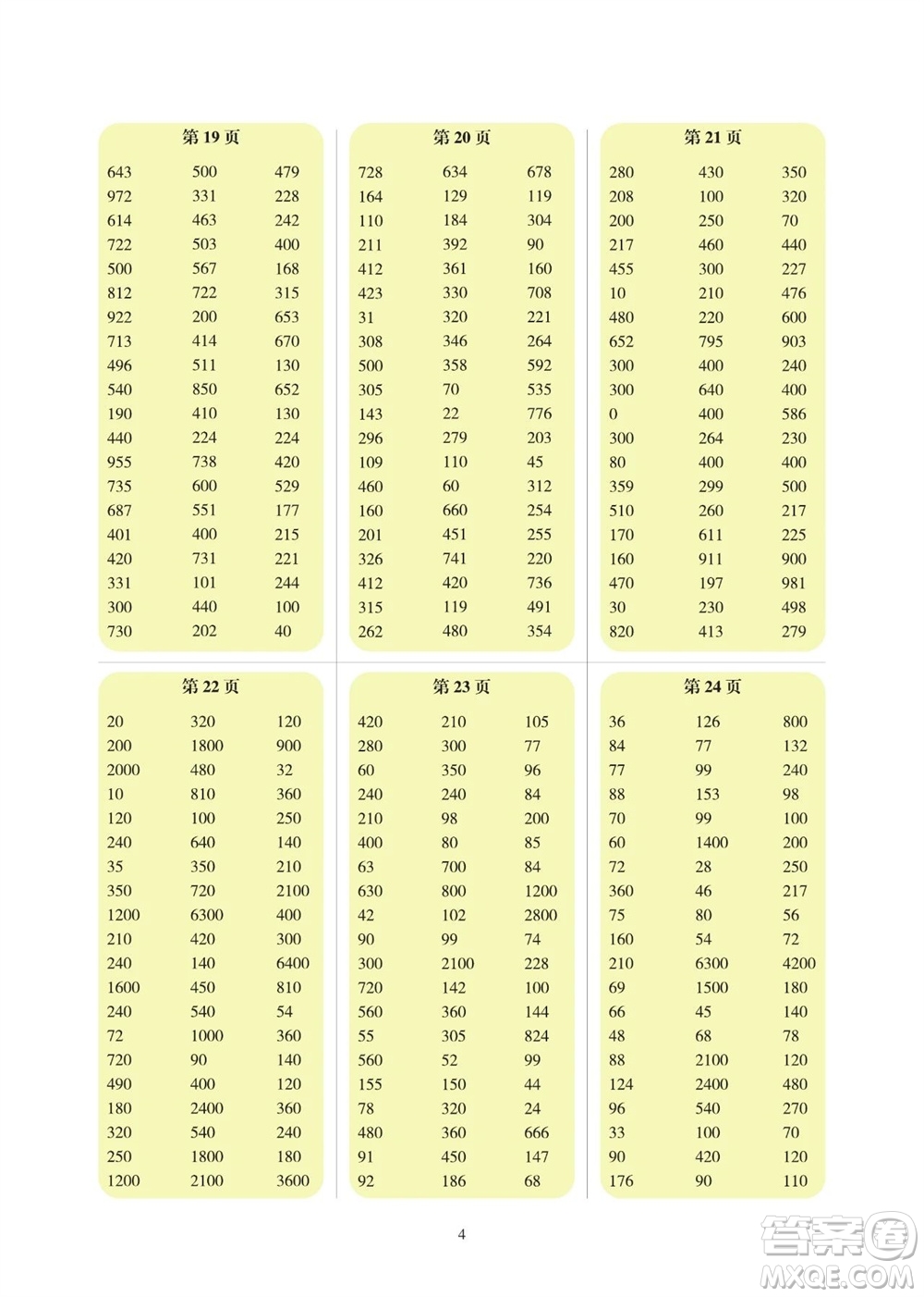 科學普及出版社2023年秋幫你學數(shù)學口算練習冊三年級上冊北師大版參考答案