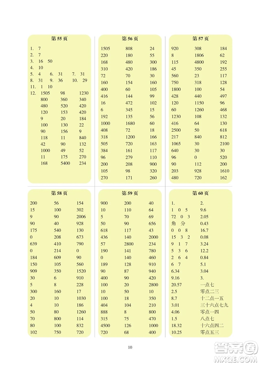 科學普及出版社2023年秋幫你學數(shù)學口算練習冊三年級上冊北師大版參考答案