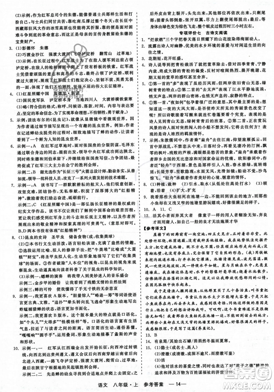 浙江工商大學(xué)出版社2023年秋精彩練習(xí)就練這一本八年級(jí)語(yǔ)文上冊(cè)通用版答案