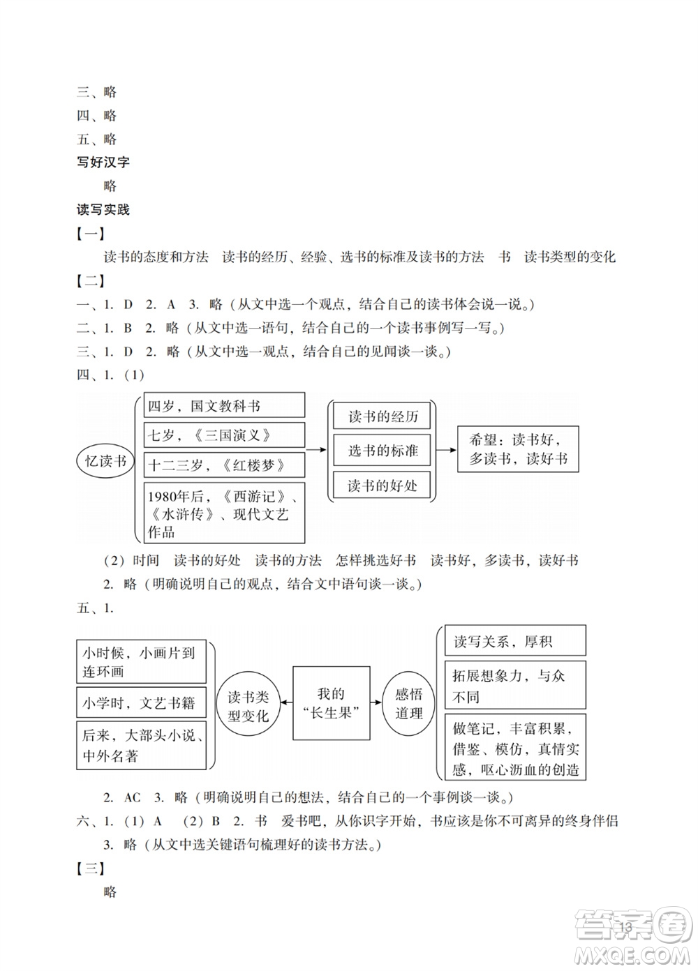廣州出版社2023年秋陽光學(xué)業(yè)評價五年級語文上冊人教版參考答案