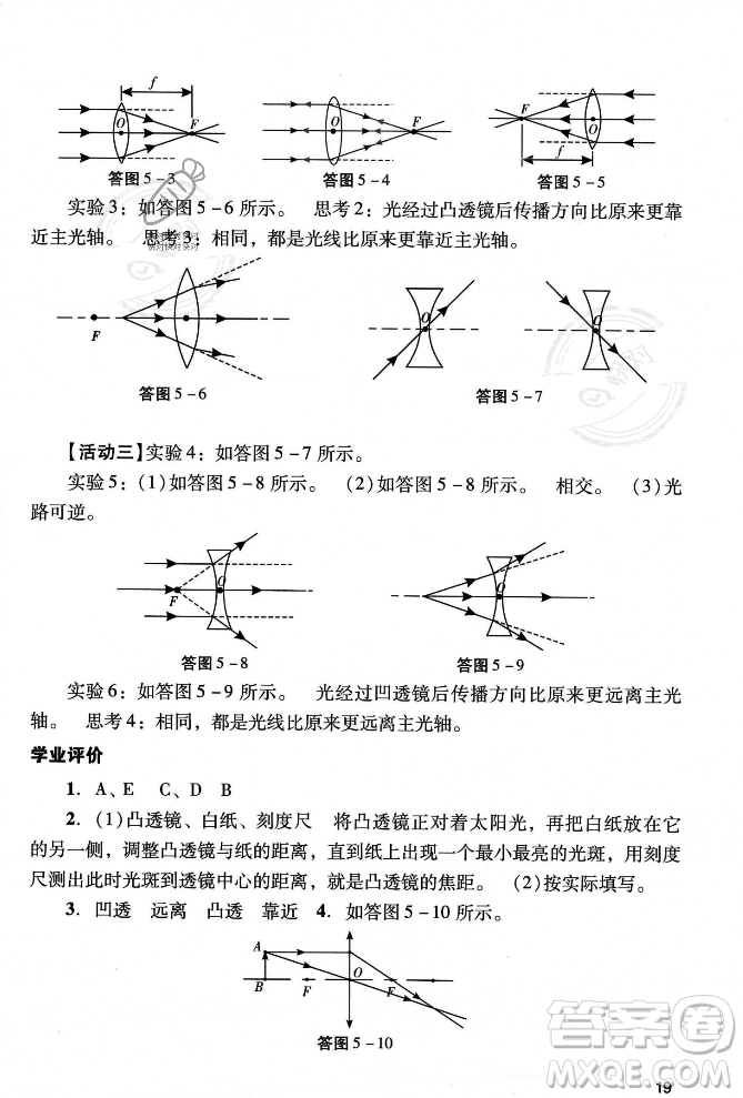 廣州出版社2023年秋陽(yáng)光學(xué)業(yè)評(píng)價(jià)八年級(jí)物理上冊(cè)人教版答案