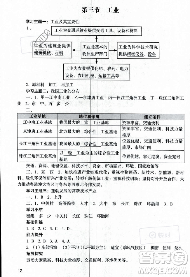 廣州出版社2023年秋陽(yáng)光學(xué)業(yè)評(píng)價(jià)八年級(jí)地理上冊(cè)人教版答案