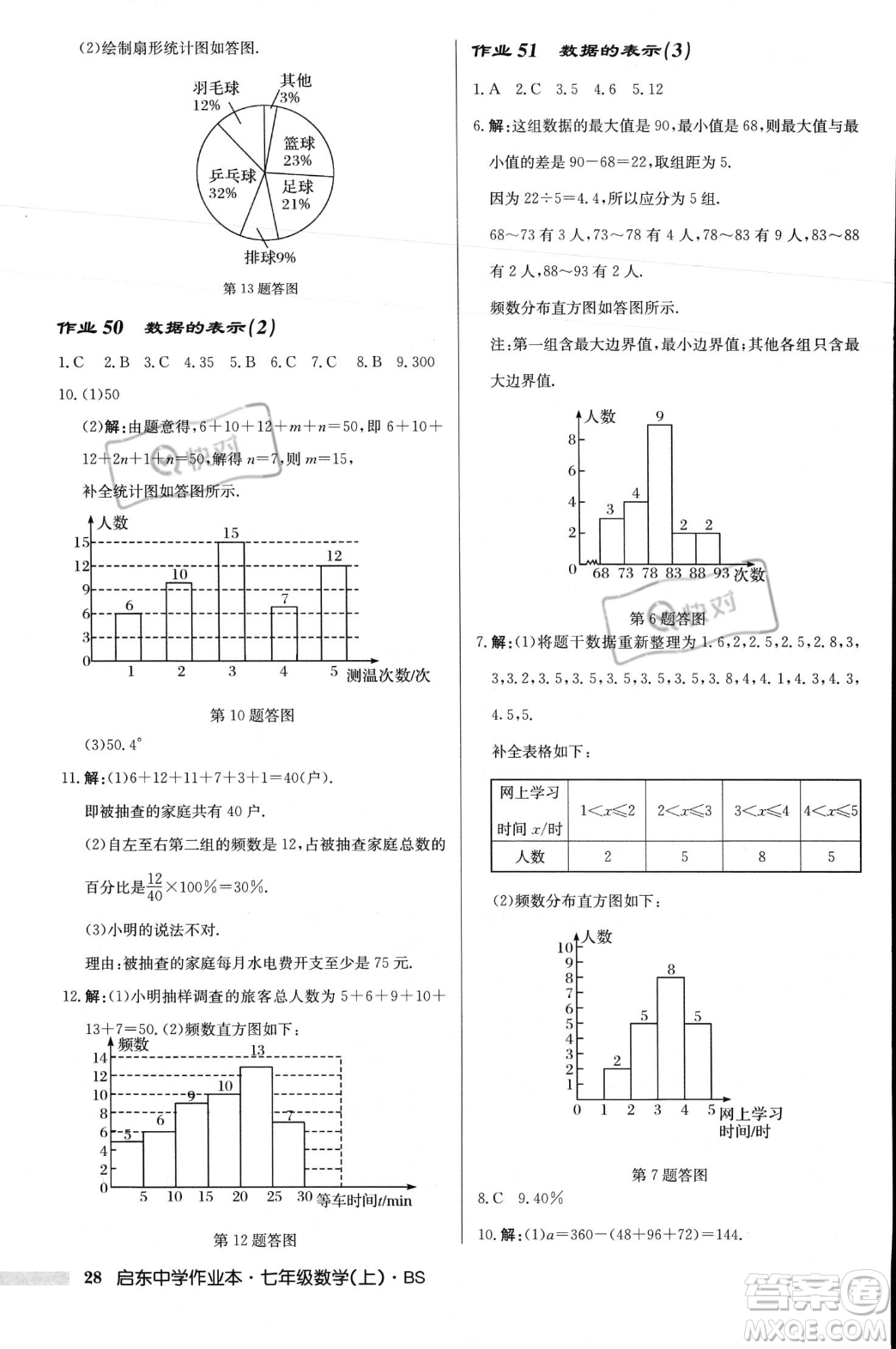 龍門書局2023年秋啟東中學(xué)作業(yè)本七年級數(shù)學(xué)上冊北師大版答案