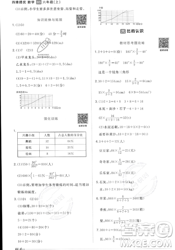 江西教育出版社2023年秋陽(yáng)光同學(xué)課時(shí)優(yōu)化作業(yè)六年級(jí)數(shù)學(xué)上冊(cè)北師大版答案