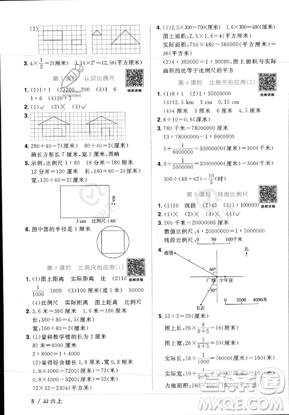江西教育出版社2023年秋陽光同學(xué)課時(shí)優(yōu)化作業(yè)六年級(jí)數(shù)學(xué)上冊(cè)冀教版答案