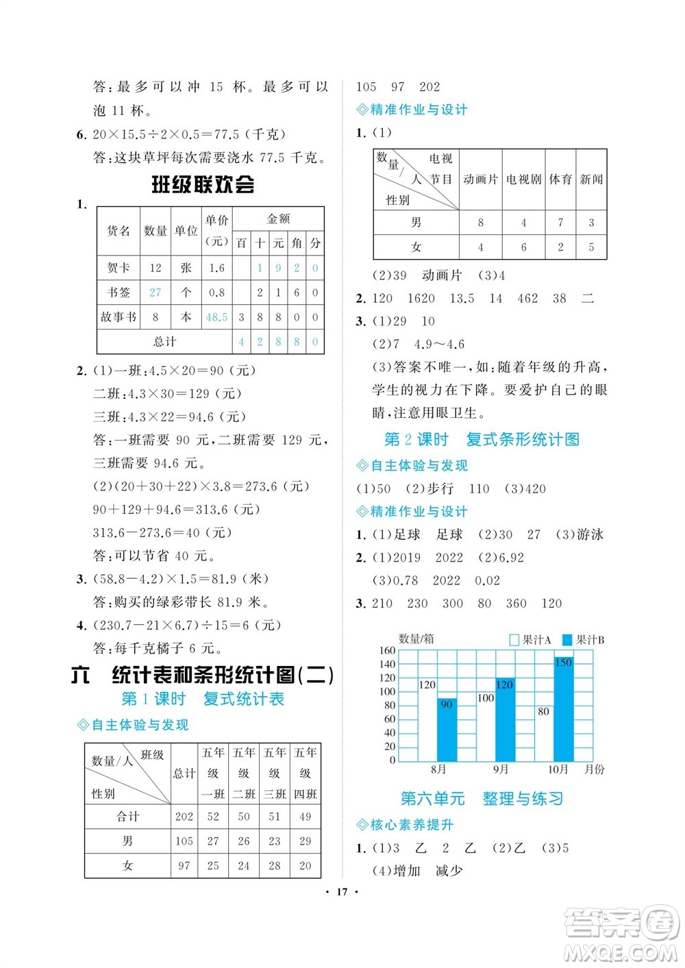 海南出版社2023年秋新課程學(xué)習指導(dǎo)五年級數(shù)學(xué)上冊蘇教版參考答案