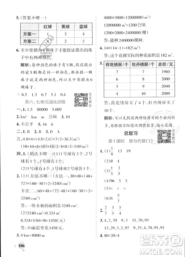 遼寧教育出版社2023年秋PASS小學(xué)學(xué)霸作業(yè)本五年級數(shù)學(xué)上冊北師大版答案