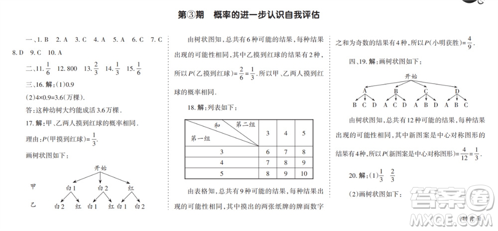 學(xué)習(xí)方法報(bào)2023-2024學(xué)年九年級(jí)數(shù)學(xué)上冊(cè)北師大廣東版①-③期小報(bào)參考答案