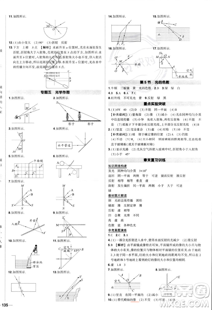 長江出版社2023年秋狀元成才路創(chuàng)優(yōu)作業(yè)八年級物理上冊人教版答案