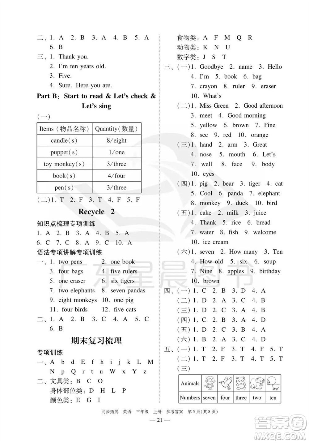 華南理工大學(xué)出版社2023年秋同步拓展三年級(jí)英語(yǔ)上冊(cè)人教版中山專版參考答案