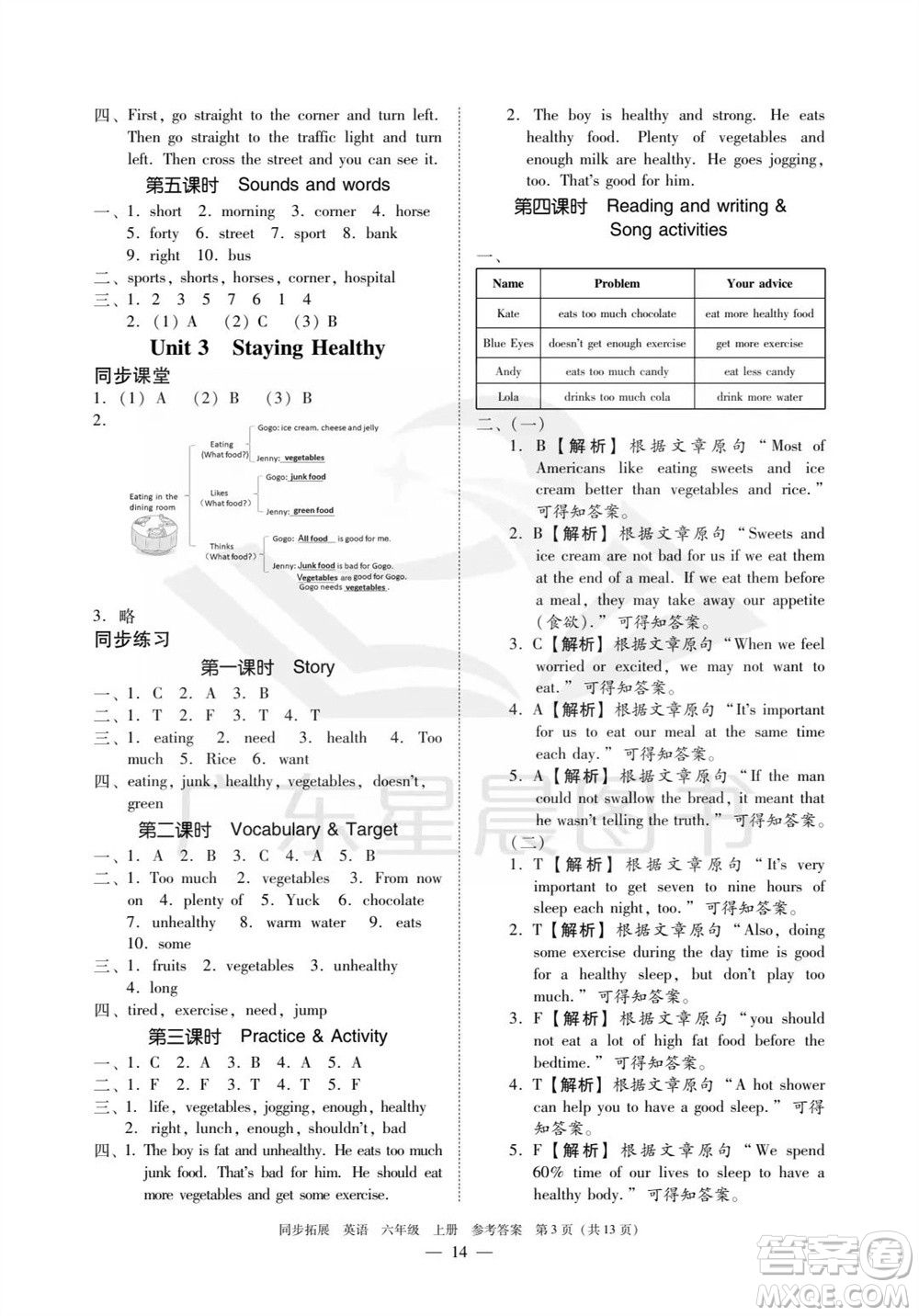 華南理工大學(xué)出版社2023年秋同步拓展六年級(jí)英語(yǔ)上冊(cè)人教版中山專版參考答案