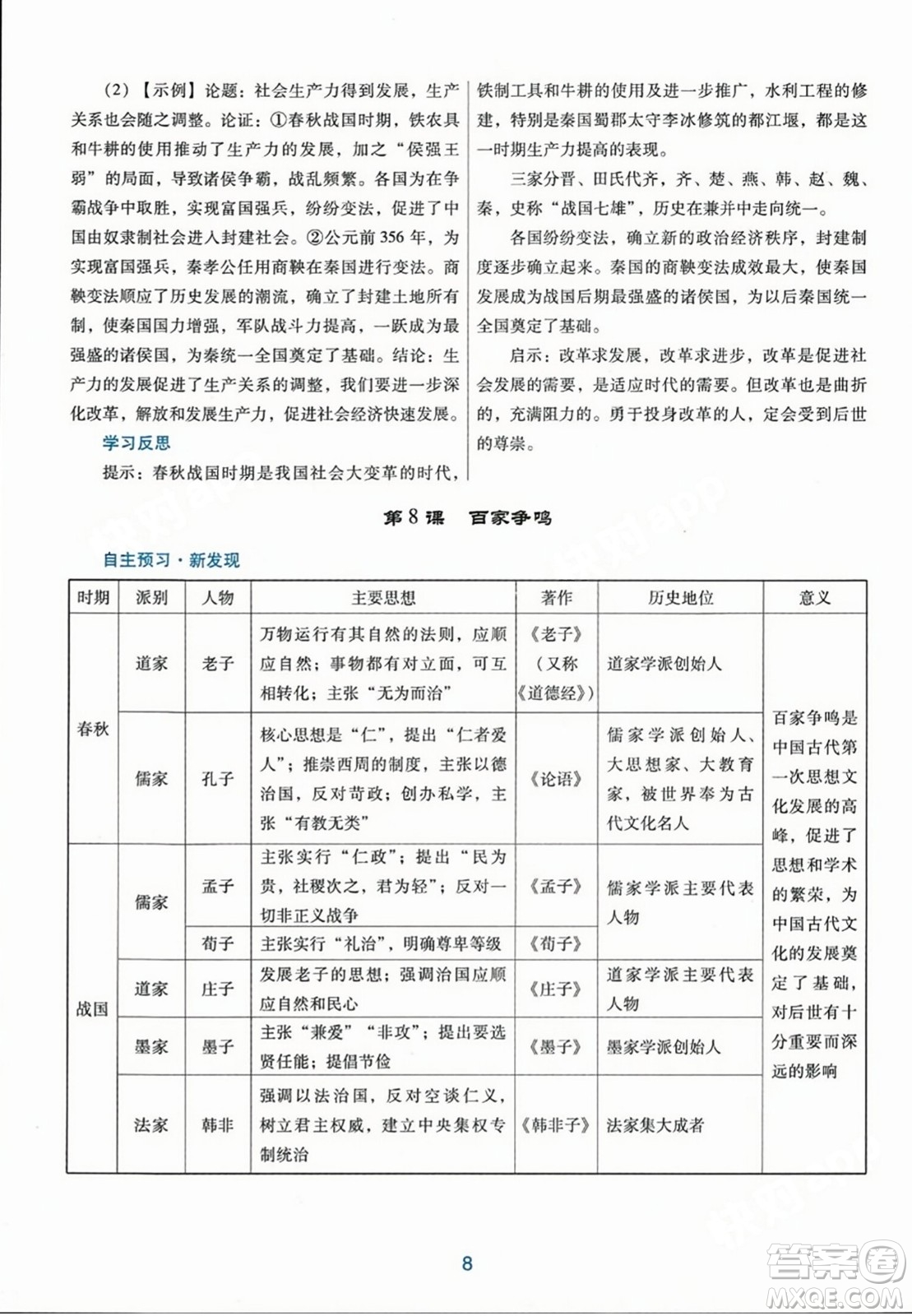 廣東教育出版社2023年秋南方新課堂金牌學(xué)案七年級(jí)歷史上冊(cè)人教版答案