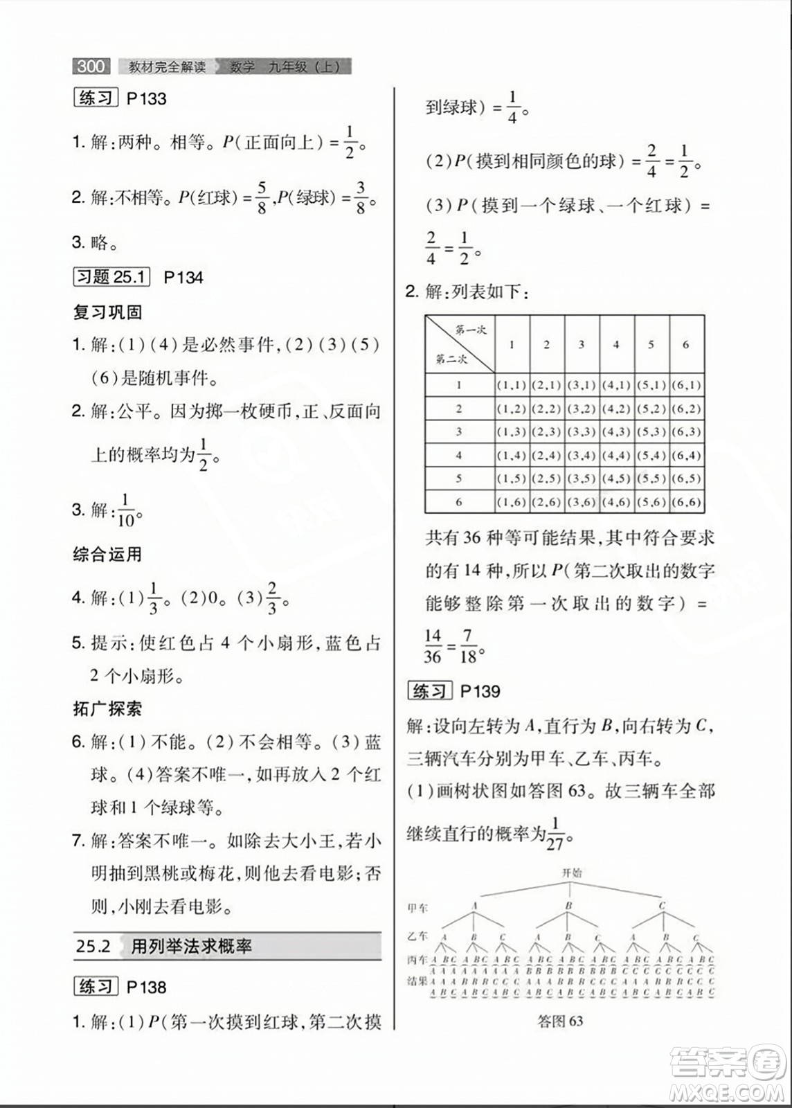 人民教育出版社2023年秋課本教材九年級(jí)數(shù)學(xué)上冊(cè)人教版答案
