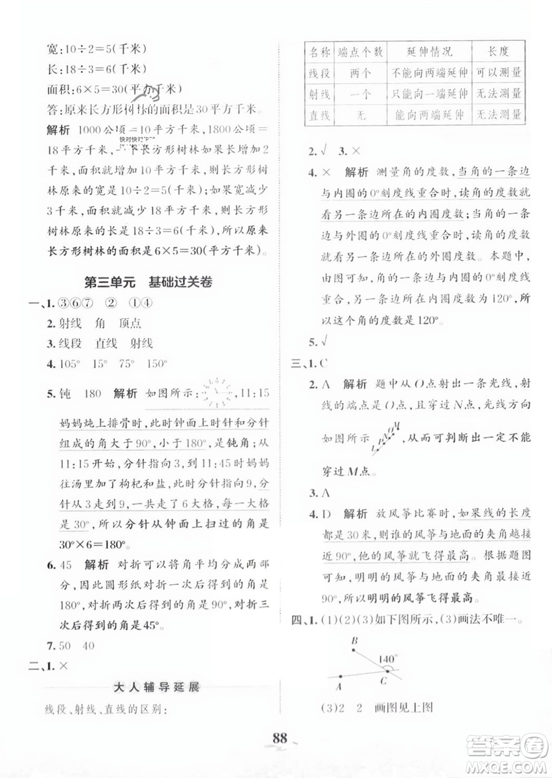 江西人民出版社2023年秋王朝霞培優(yōu)100分四年級數(shù)學上冊人教版答案