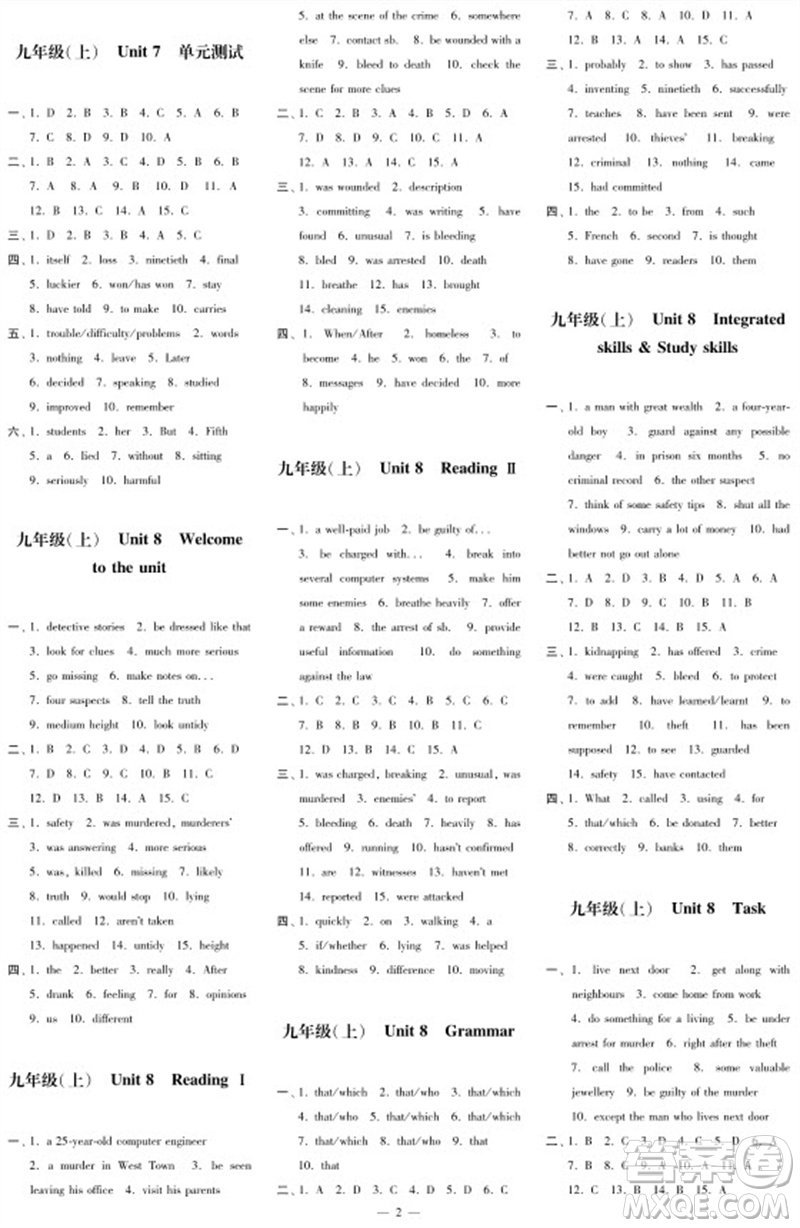 2023年秋時(shí)代學(xué)習(xí)報(bào)自主學(xué)習(xí)與探究九年級英語上冊第4期參考答案