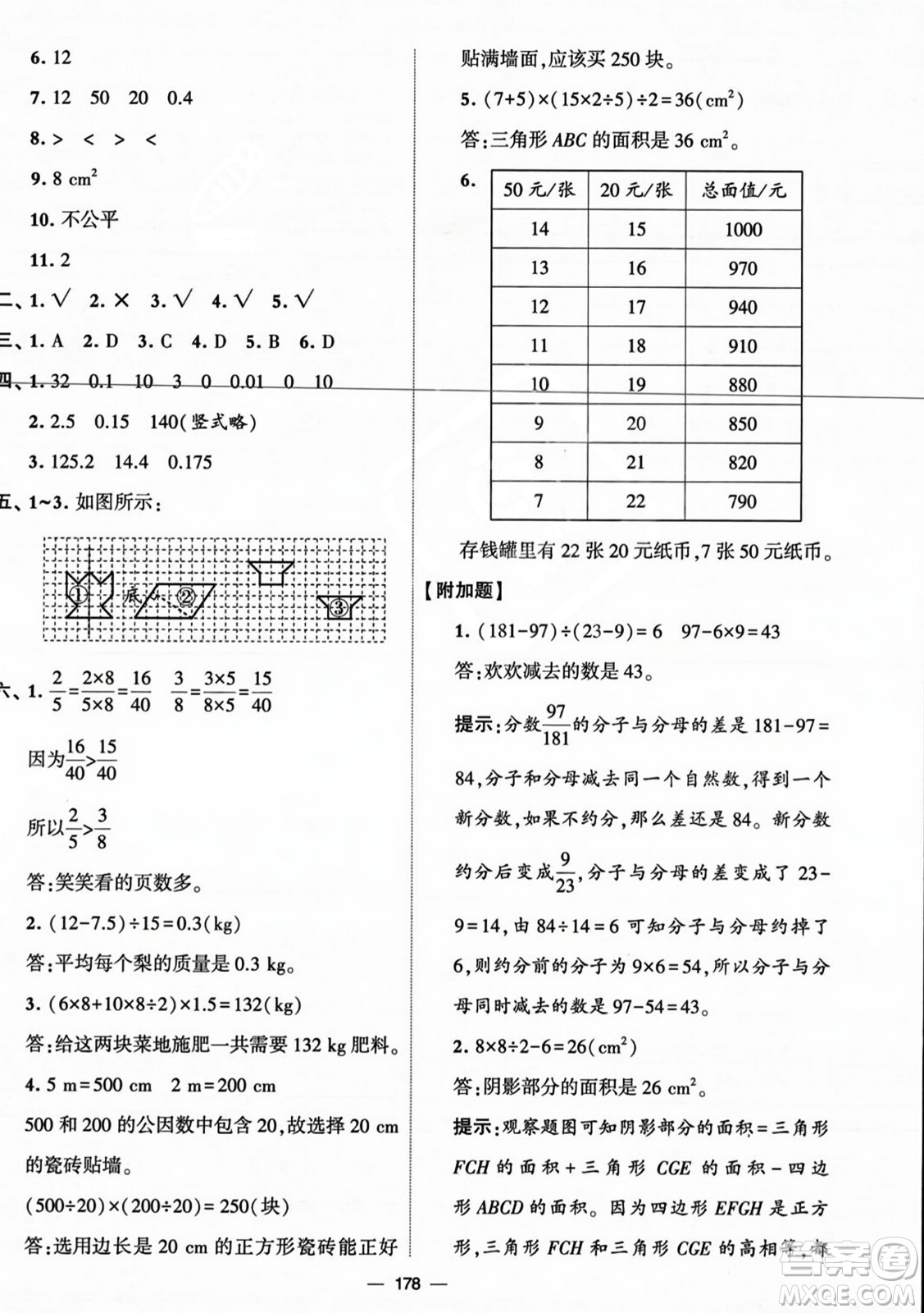 寧夏人民教育出版社2023年秋學(xué)霸提優(yōu)大試卷五年級(jí)數(shù)學(xué)上冊(cè)北師大版答案