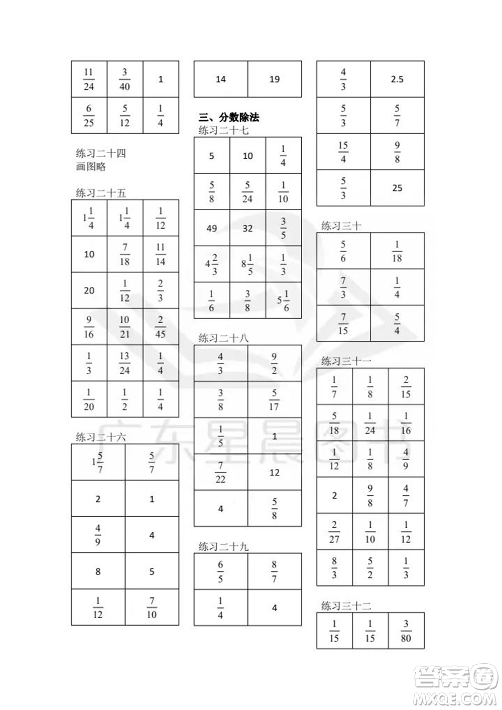 廣東人民出版社2023年秋核心素養(yǎng)數(shù)學(xué)口算每天一練六年級(jí)上冊(cè)人教版參考答案