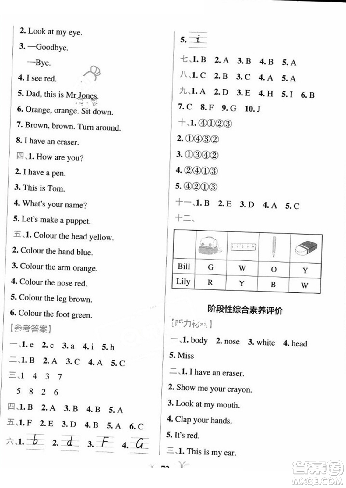 陜西師范大學(xué)出版總社2023年秋PASS小學(xué)學(xué)霸沖A卷三年級(jí)英語(yǔ)上冊(cè)人教版答案