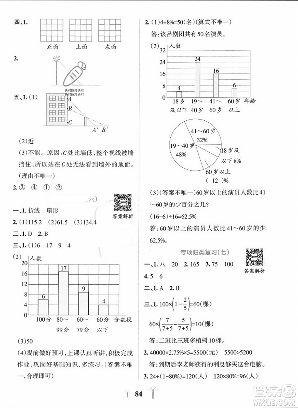 陜西師范大學(xué)出版總社2023年秋PASS小學(xué)學(xué)霸沖A卷六年級(jí)數(shù)學(xué)上冊(cè)北師大版答案
