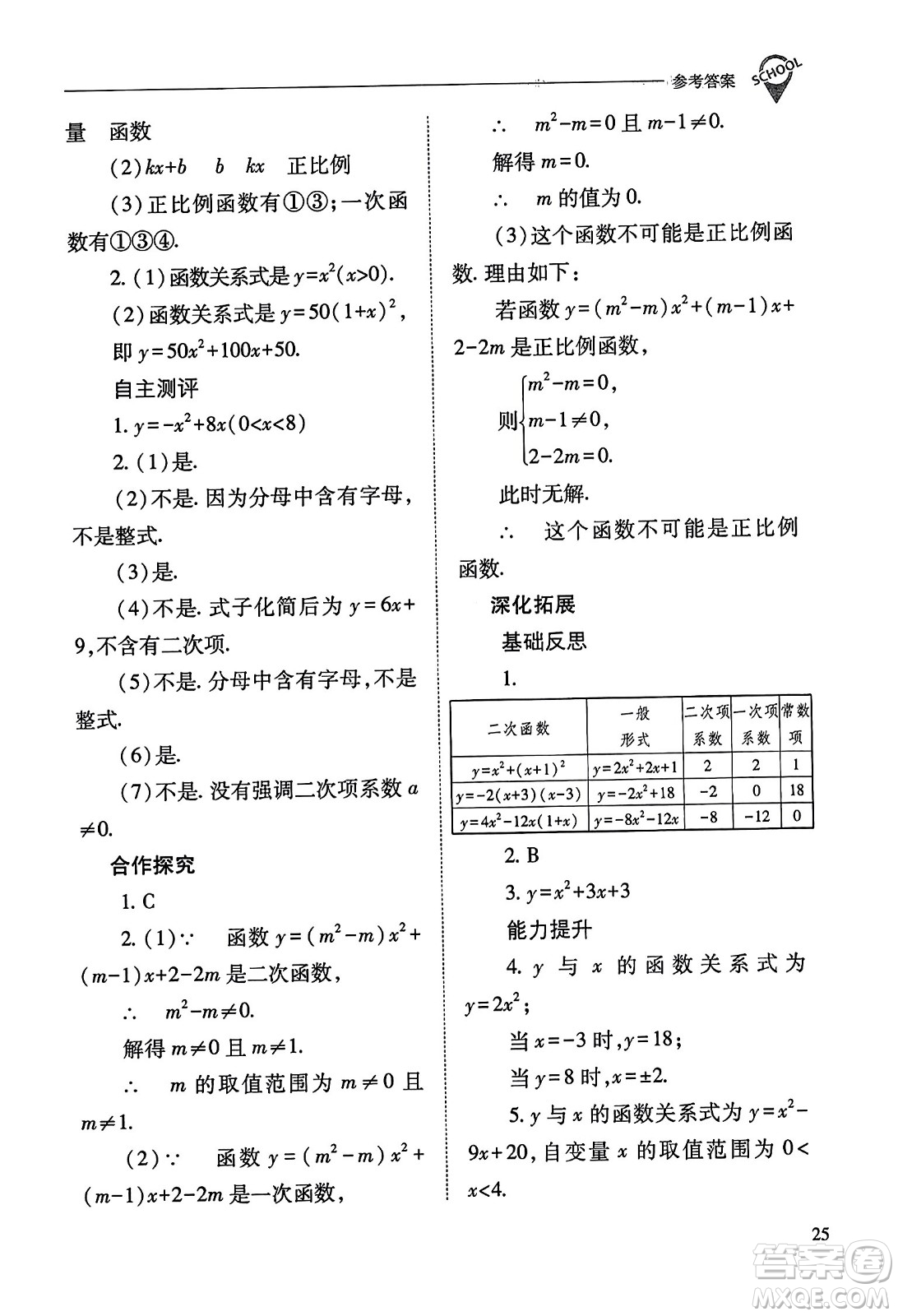 山西教育出版社2023年秋新課程問(wèn)題解決導(dǎo)學(xué)方案九年級(jí)數(shù)學(xué)上冊(cè)人教版答案
