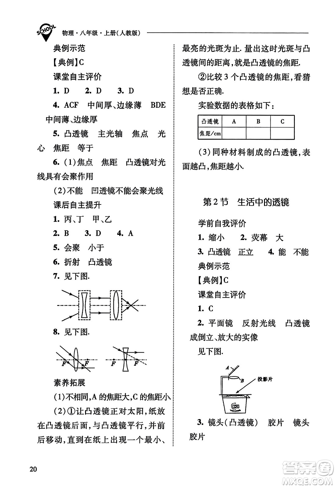 山西教育出版社2023年秋新課程問(wèn)題解決導(dǎo)學(xué)方案八年級(jí)物理上冊(cè)人教版答案