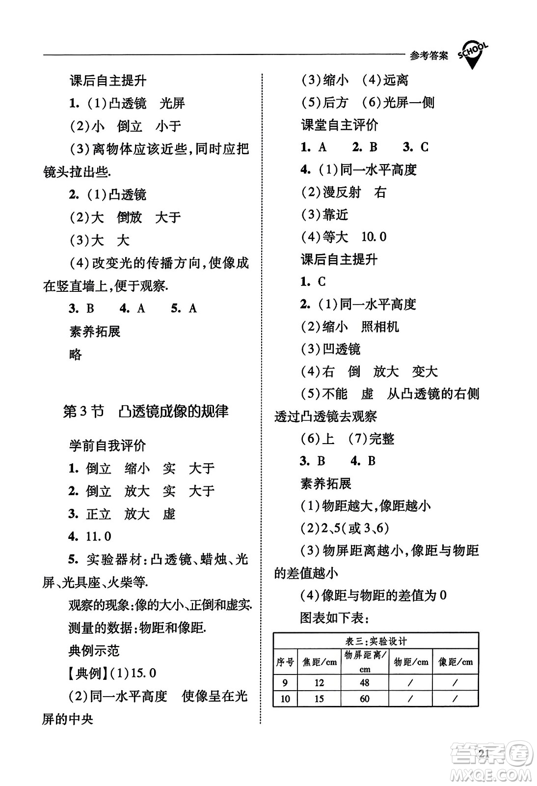 山西教育出版社2023年秋新課程問(wèn)題解決導(dǎo)學(xué)方案八年級(jí)物理上冊(cè)人教版答案