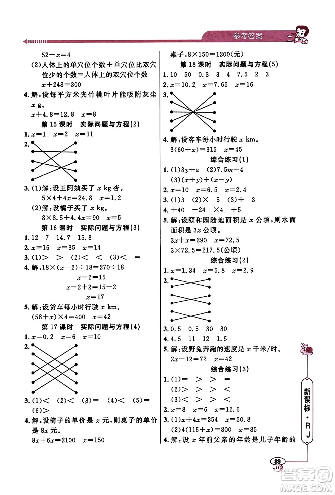 山東畫報出版社2023年秋應(yīng)用題天天練五年級數(shù)學(xué)上冊人教版答案