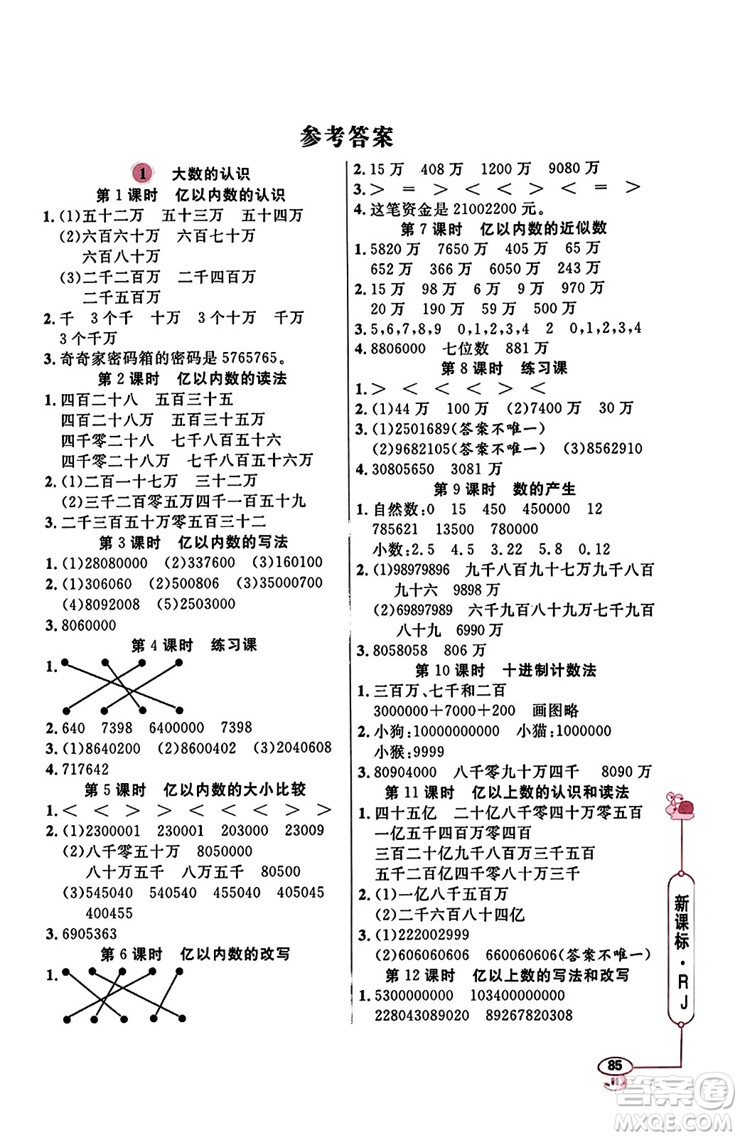 山東畫報出版社2023年秋應(yīng)用題天天練四年級數(shù)學(xué)上冊人教版答案