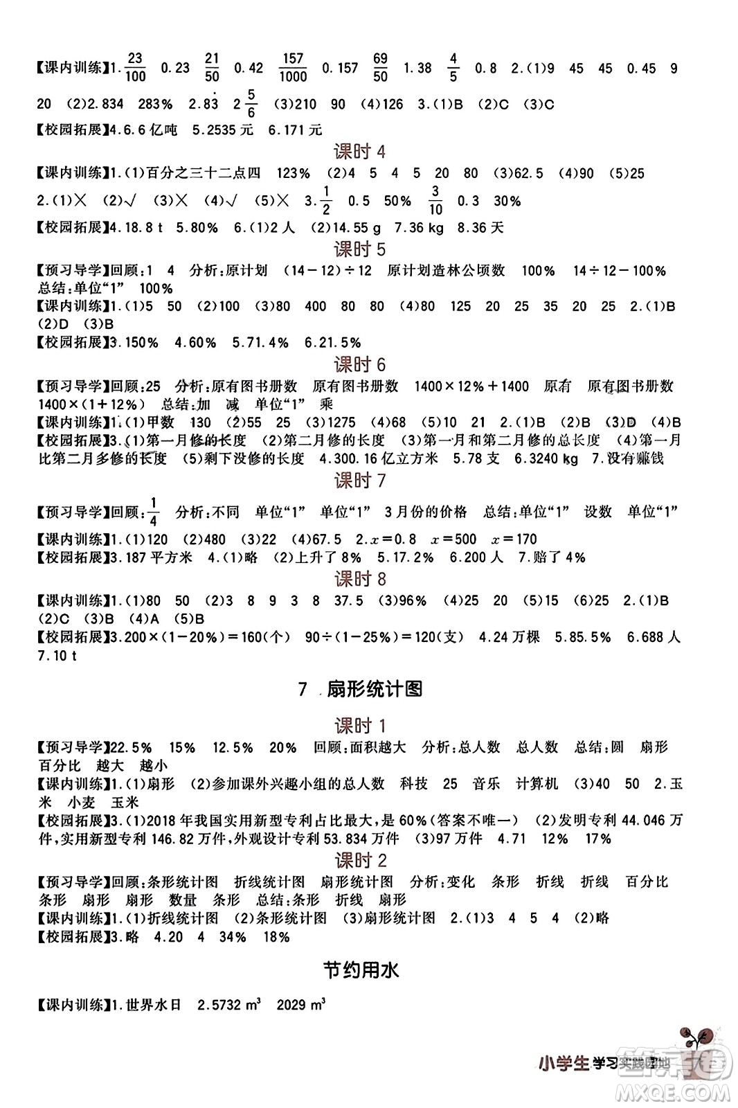 四川教育出版社2023年秋新課標(biāo)小學(xué)生學(xué)習(xí)實(shí)踐園地六年級(jí)數(shù)學(xué)上冊(cè)人教版答案