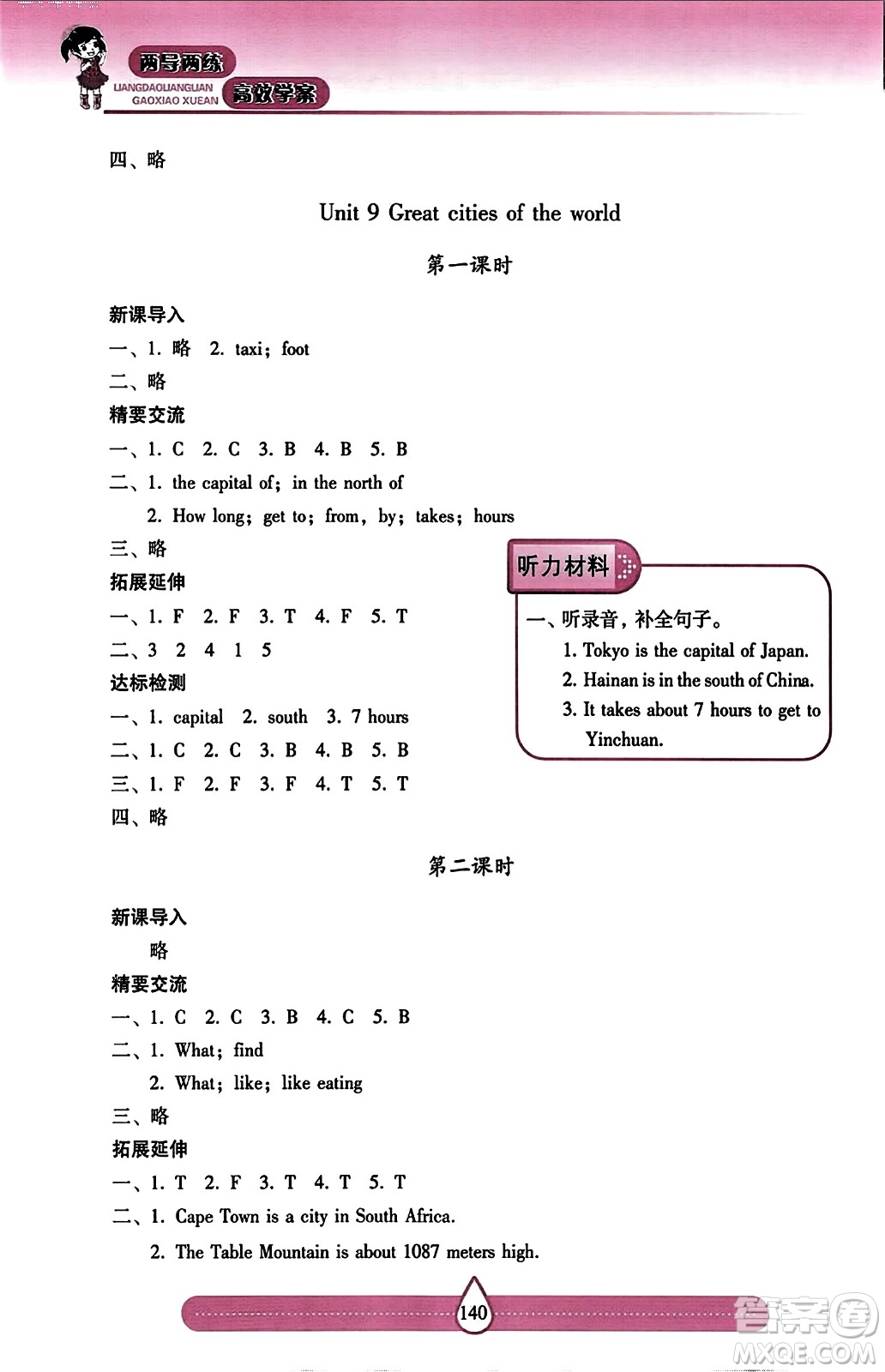 希望出版社2023年秋新課標(biāo)兩導(dǎo)兩練高效學(xué)案六年級英語上冊滬教版答案