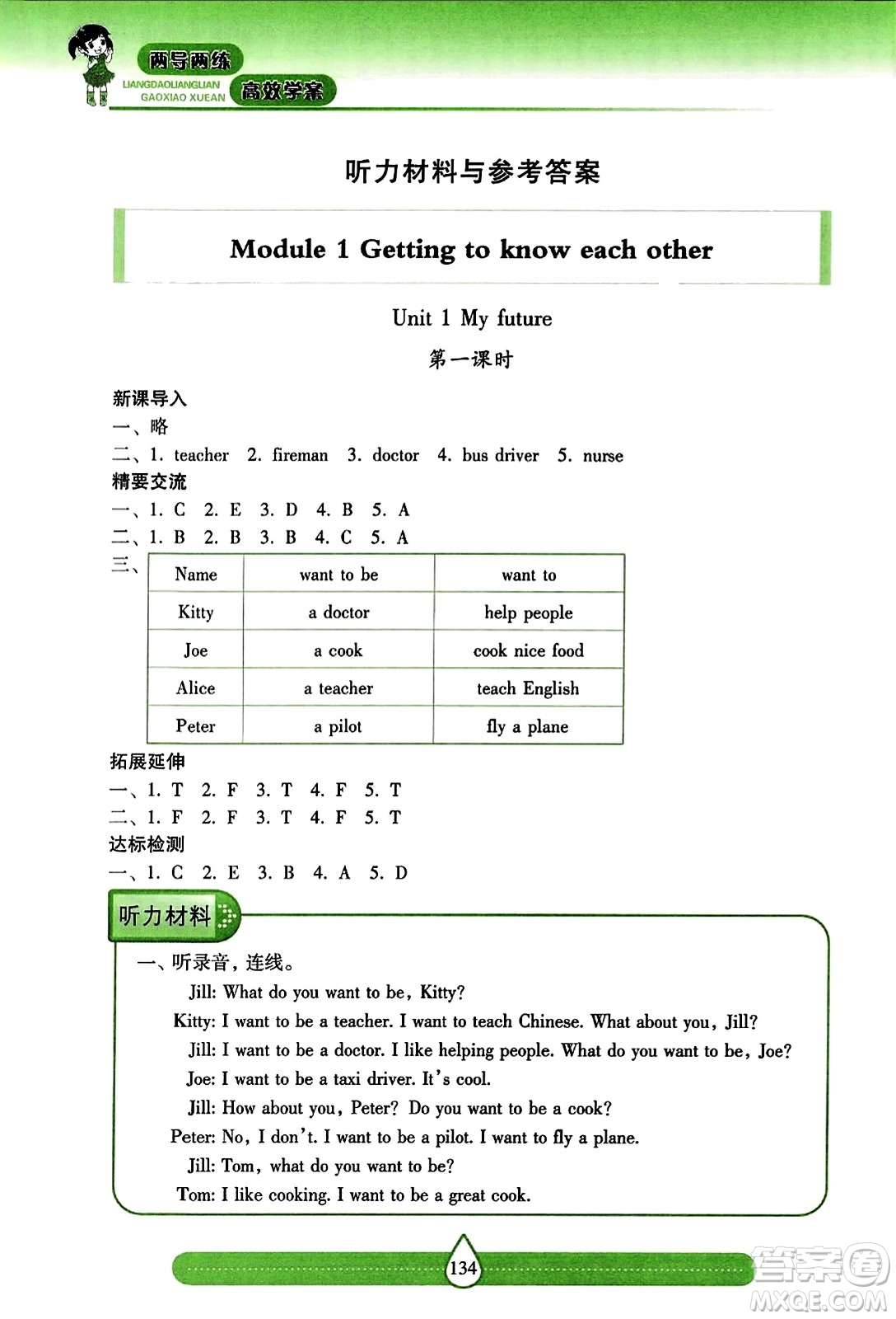 希望出版社2023年秋新課標(biāo)兩導(dǎo)兩練高效學(xué)案五年級(jí)英語上冊(cè)滬教版答案