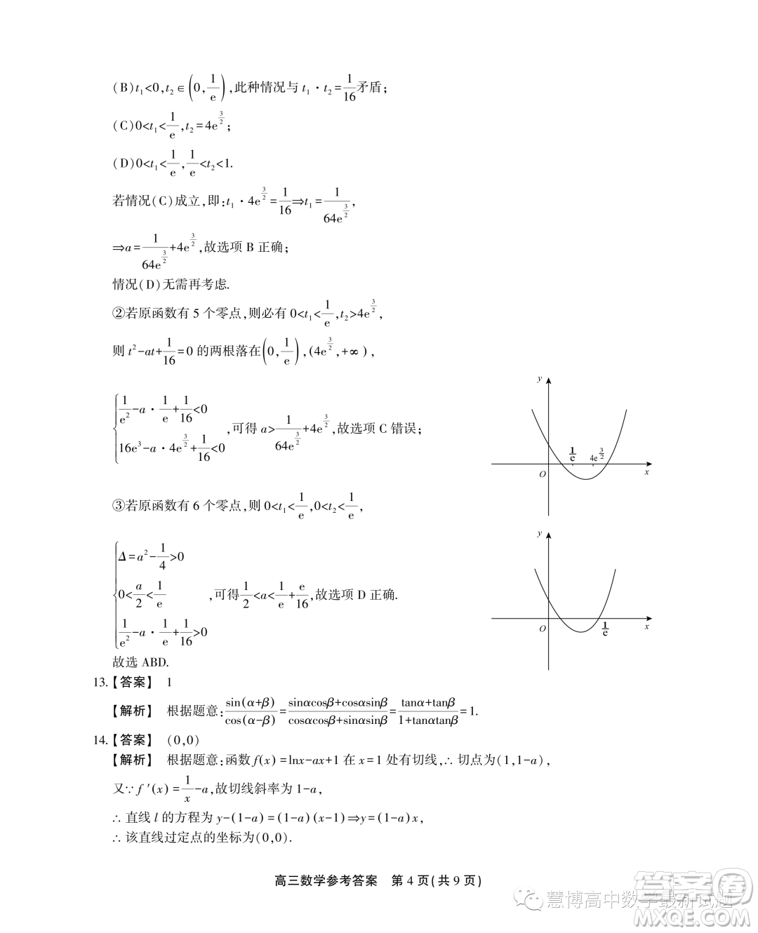 2024屆安徽高三上學期第一屆百校大聯(lián)考數(shù)學試題答案