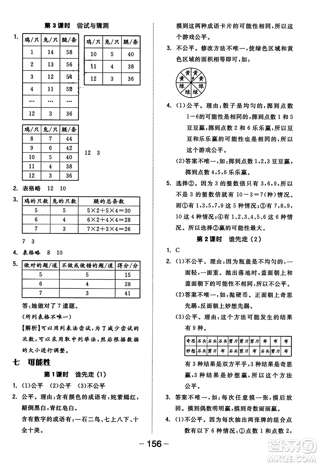 開(kāi)明出版社2023年秋全品學(xué)練考三年級(jí)數(shù)學(xué)上冊(cè)北師大版答案