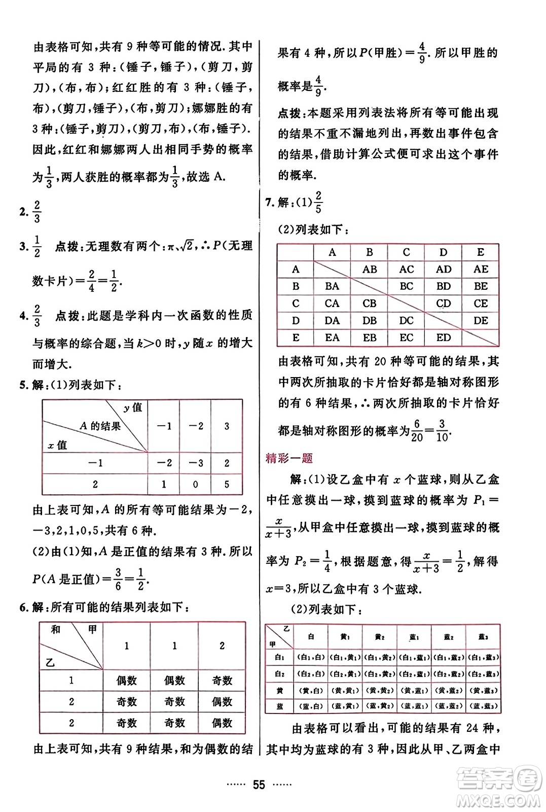吉林教育出版社2023年秋三維數(shù)字課堂九年級數(shù)學(xué)上冊人教版答案