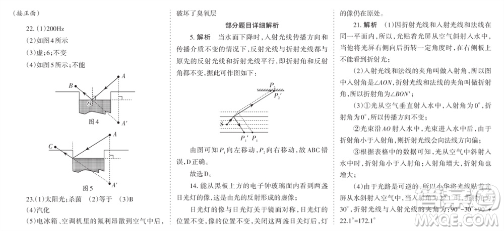 學習方法報2023-2024學年八年級物理上冊人教廣東版④-⑥期小報參考答案