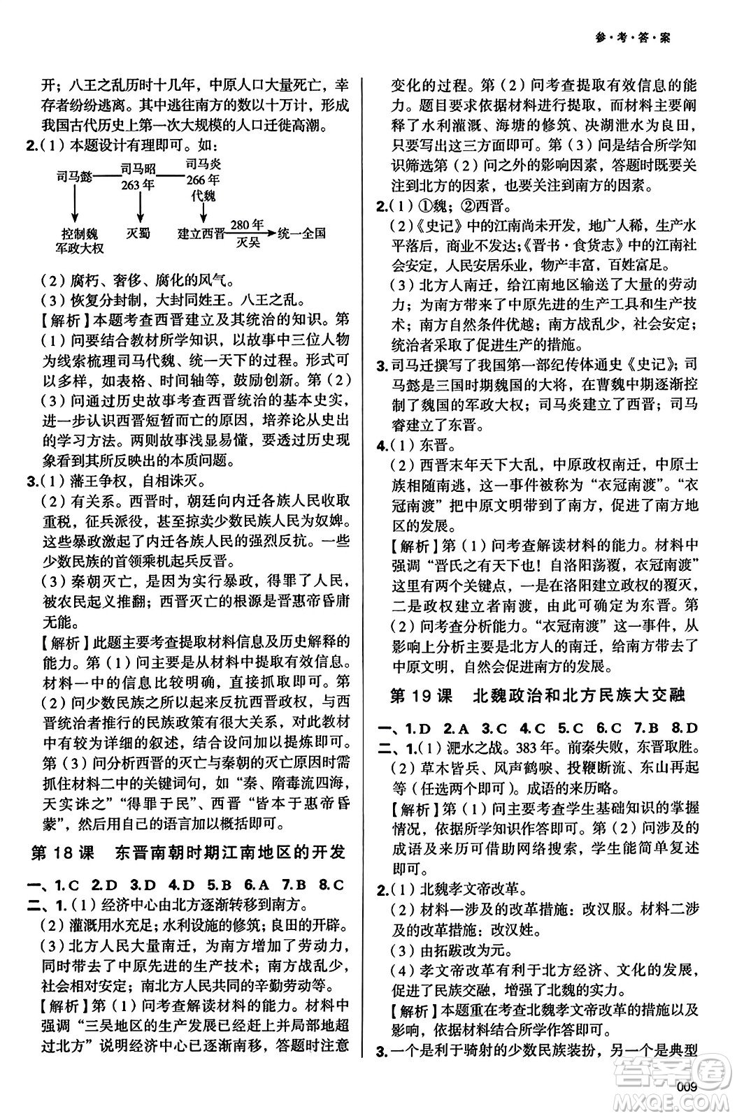 天津教育出版社2023年秋學(xué)習(xí)質(zhì)量監(jiān)測七年級中國歷史上冊人教版答案