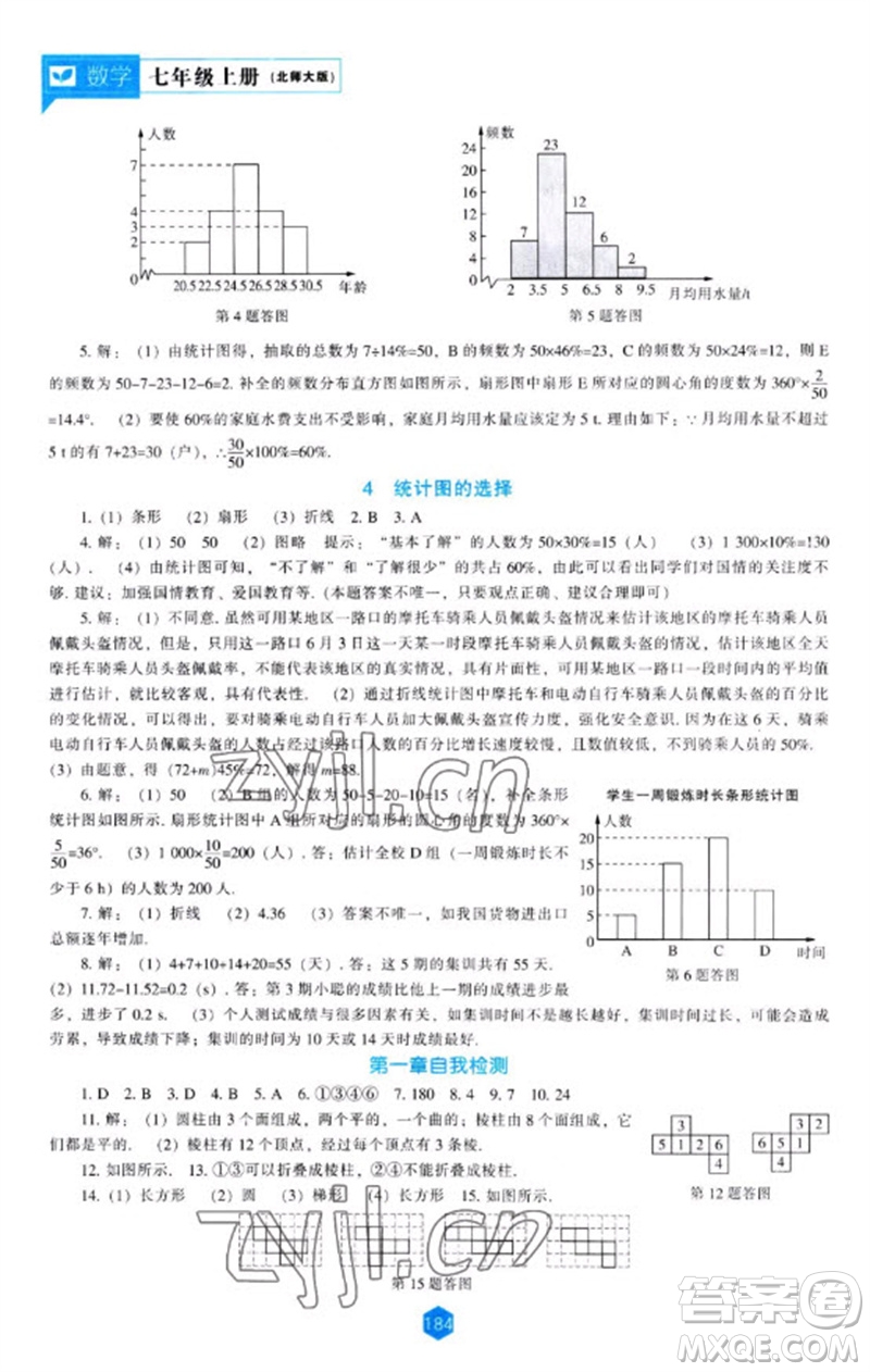 遼海出版社2023年秋新課程能力培養(yǎng)七年級數(shù)學上冊北師大版參考答案