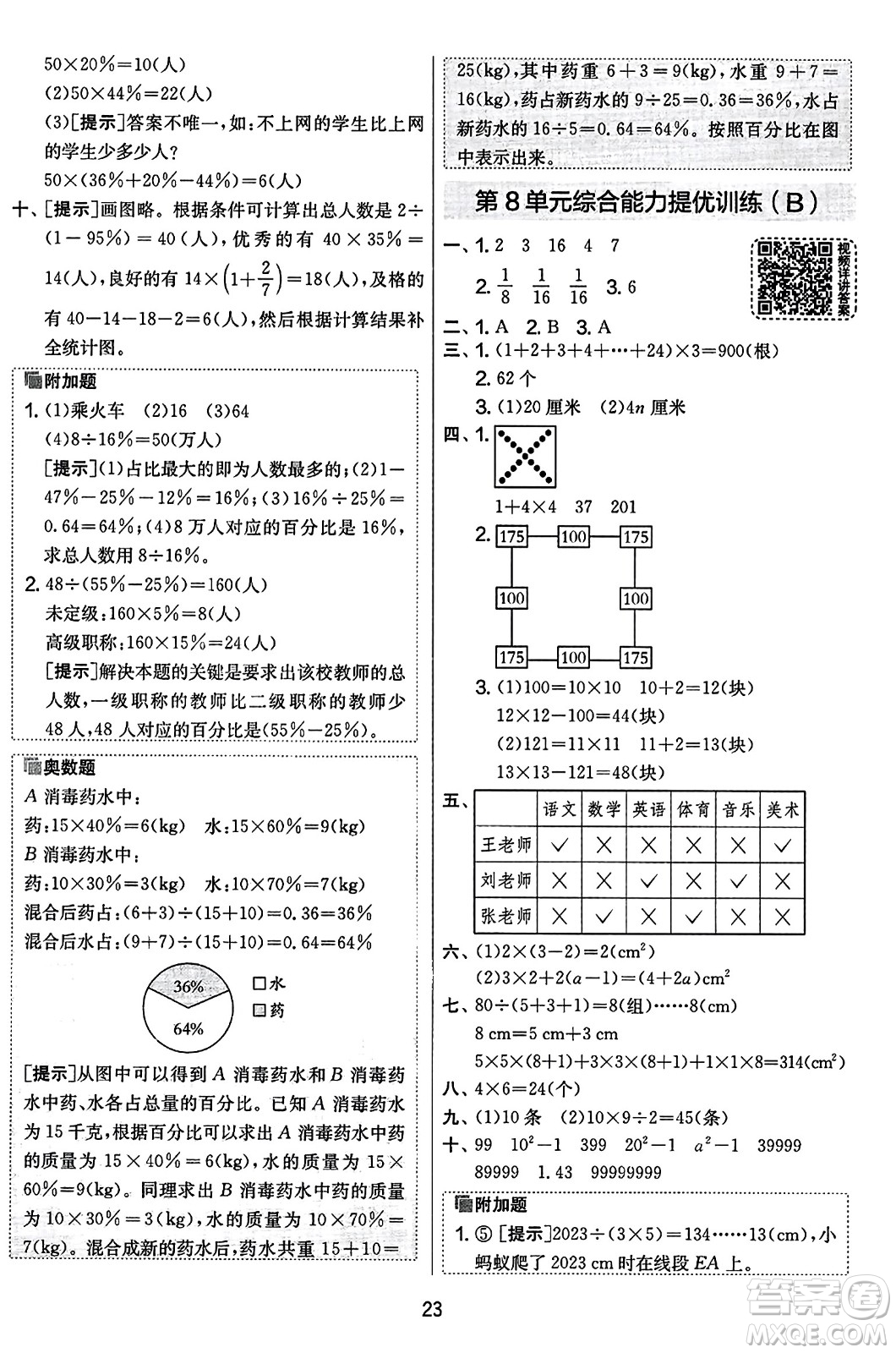 江蘇人民出版社2023年秋實(shí)驗(yàn)班提優(yōu)大考卷六年級數(shù)學(xué)上冊人教版答案