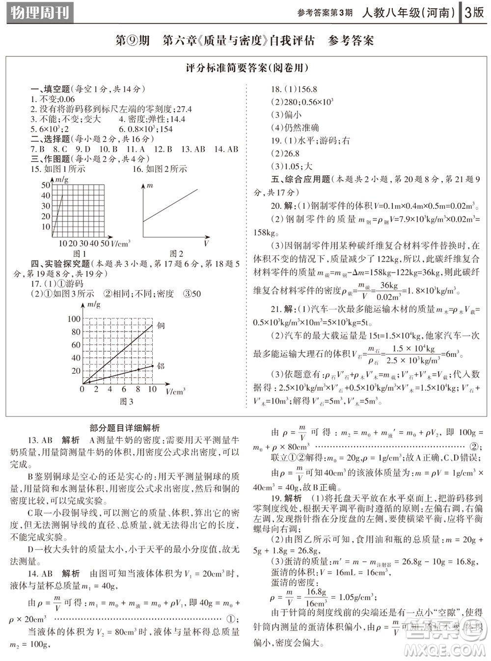 2023年秋學(xué)習(xí)方法報(bào)物理周刊八年級上冊人教版河南專版第3期參考答案